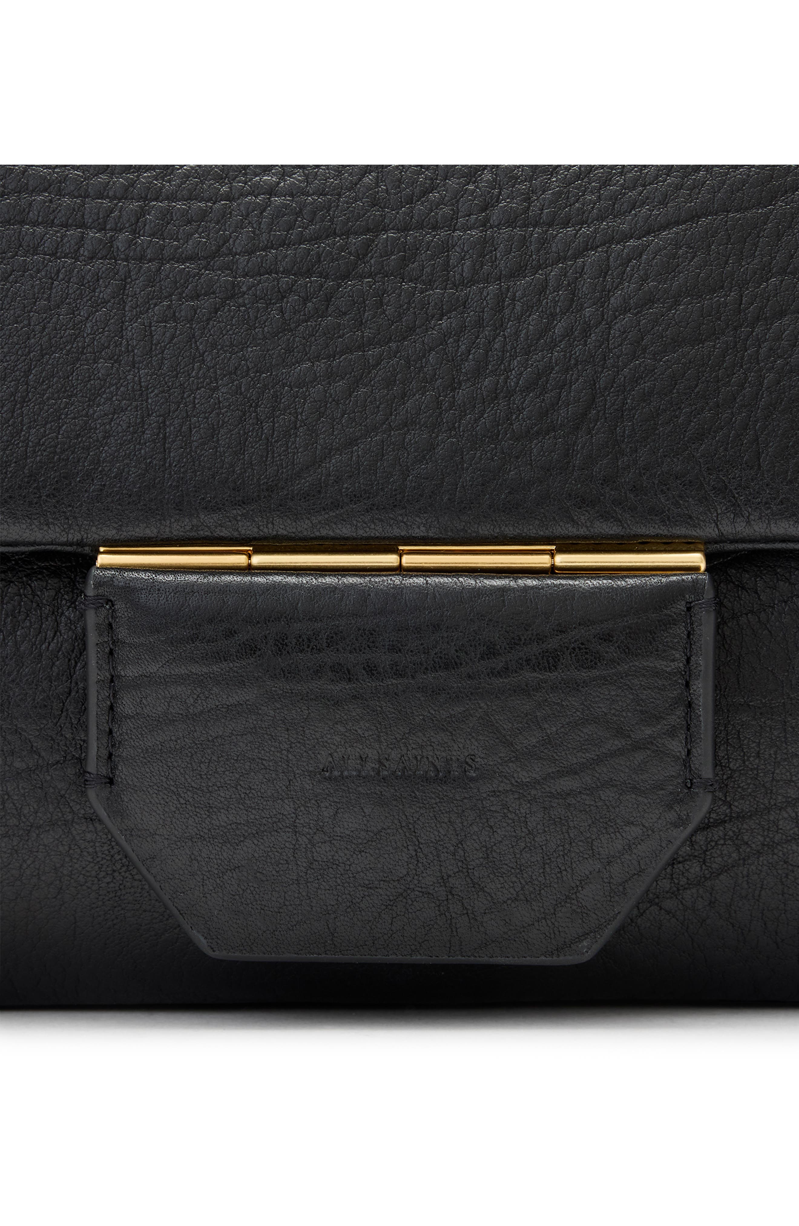 AllSaints Jupiter Leather Crossbody Bag, Alternate, color, Black