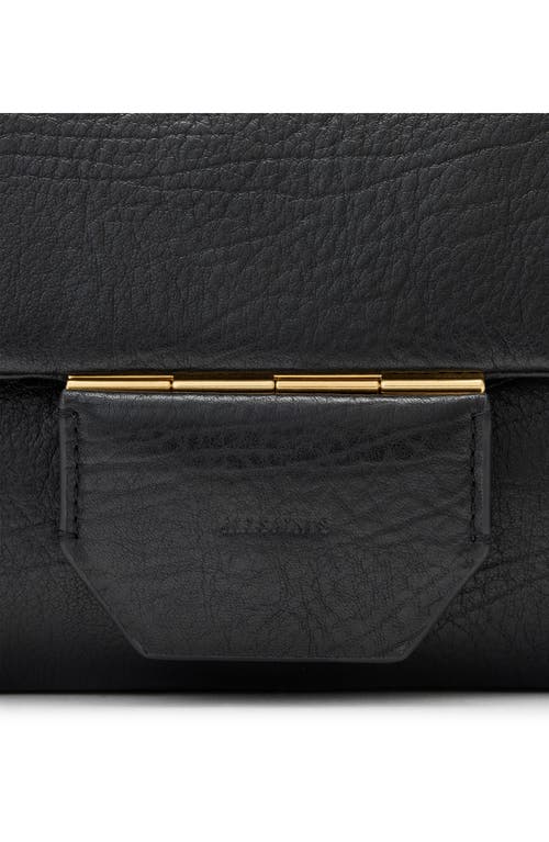 Allsaints Jupiter Grain Leather Crossbody Bag In Black