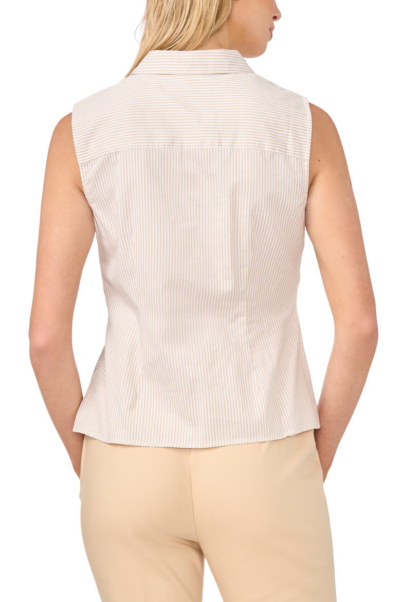 Twist Front Sleeveless Shirt, Alternate, color, PEBBLE