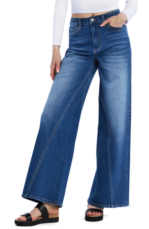 High Waist Wide Leg Jeans (Clementine Blue)