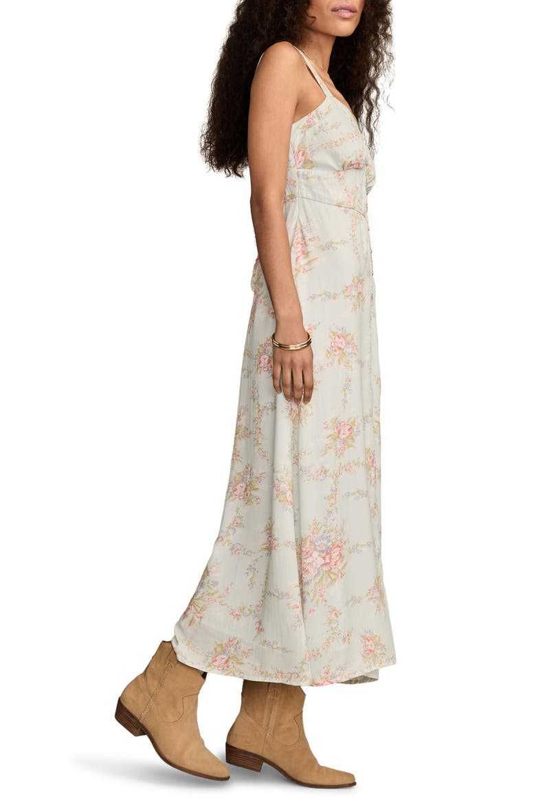 Floral Button-Up Midi Dress, Alternate, color, BLUE FLORAL