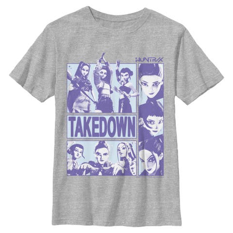 Boy's KPop Demon Hunters Takedown Huntrix Logo  Graphic T-Shirt