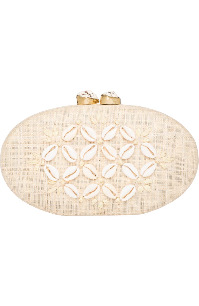 Rafe New York Joanna Ellipse Clutch, Alternate, color, Natural / Ivory