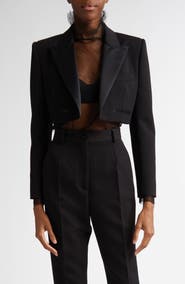 Dolce&Gabbana Wool & Silk Blend Crop Blazer