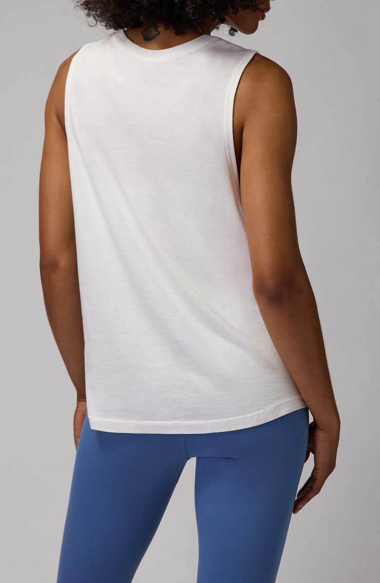 Spiritual Gangster Stars Jade Cotton Blend Muscle Tank, Alternate, color, White