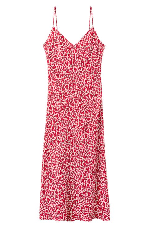 Printed V-Neck Slipdress