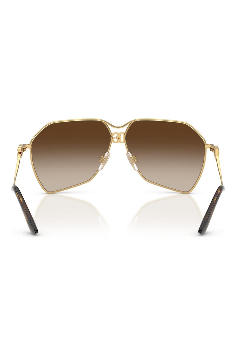 62mm Gradient Pilot Sunglasses, Alternate, color, GOLD / GRADIENT BROWN