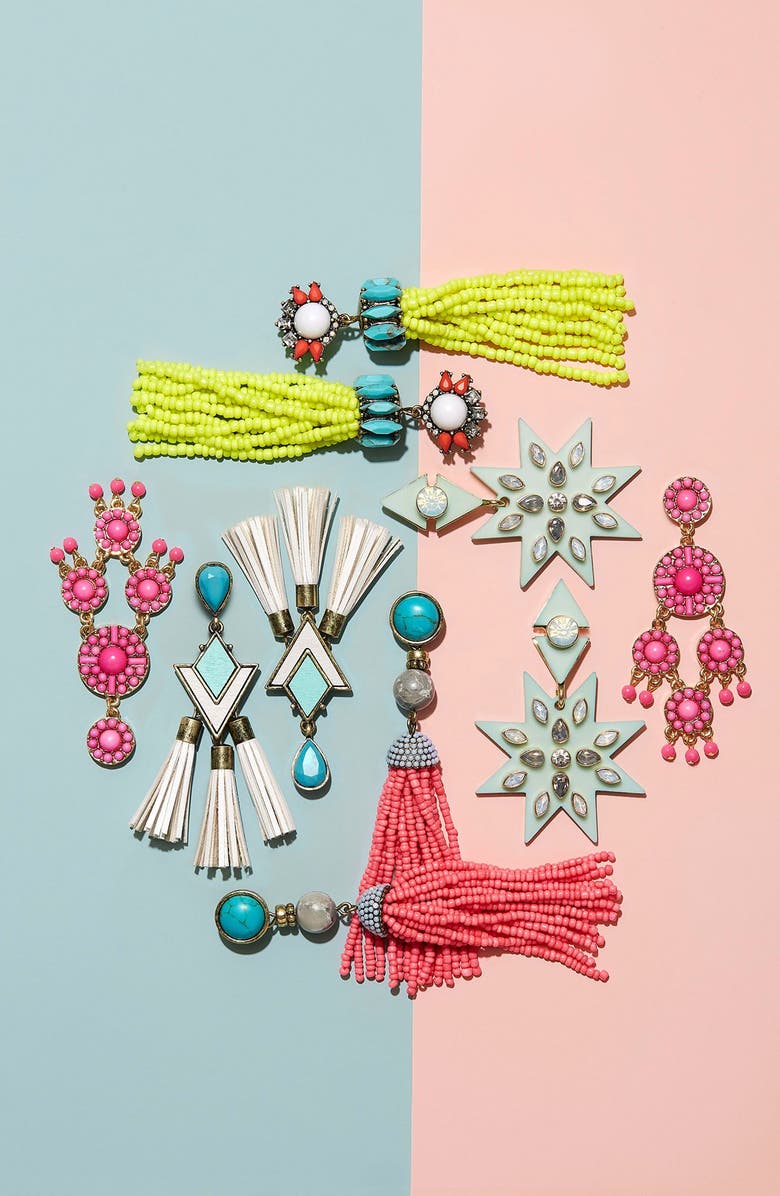 BaubleBar 'Artemis' Beaded Tassel Drop Earrings, Alternate, color, 
