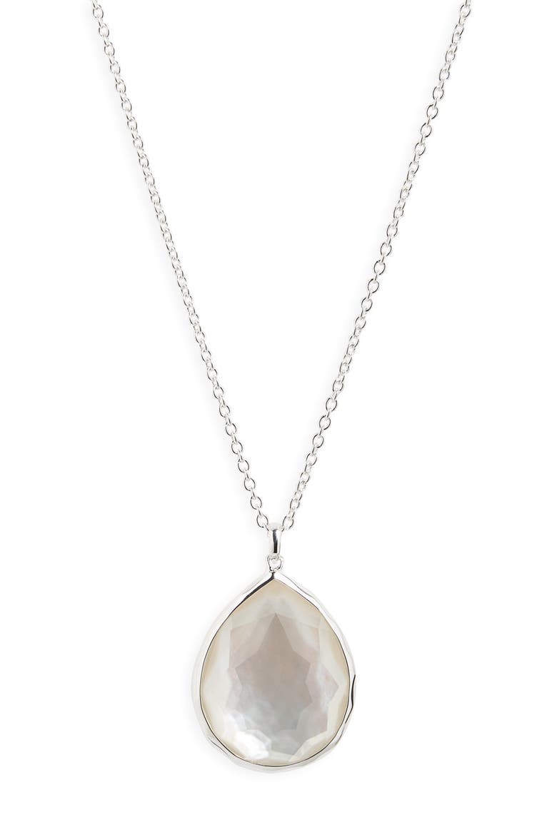 Wonderland Large Teardrop Pendant Necklace (Nordstrom Exclusive), Main, color, SILVER