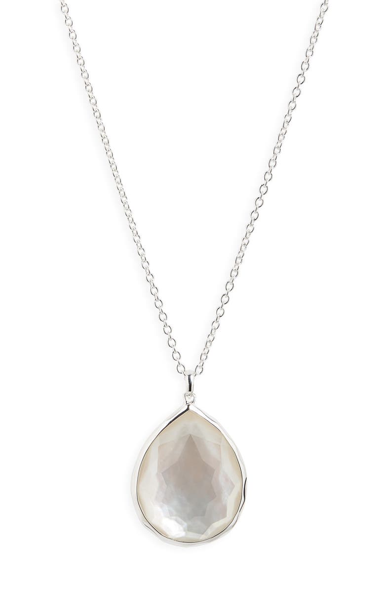 Ippolita Wonderland Large Teardrop Pendant Necklace, Main, color, Silver