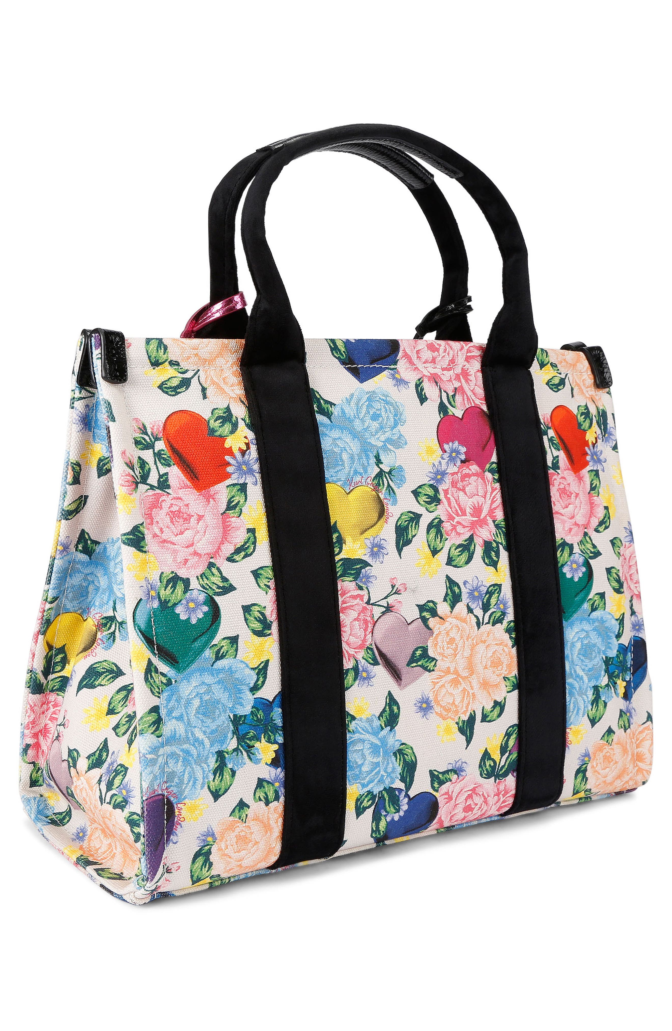 Kurt Geiger London Southbank Floral Canvas Tote, Alternate, color, Charcoal