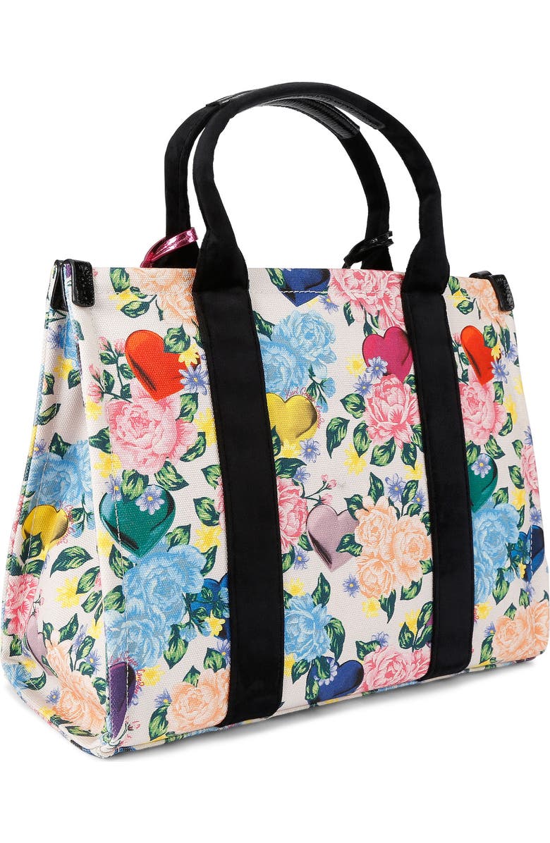 Kurt Geiger London Southbank Floral Canvas Tote, Alternate, color, Charcoal