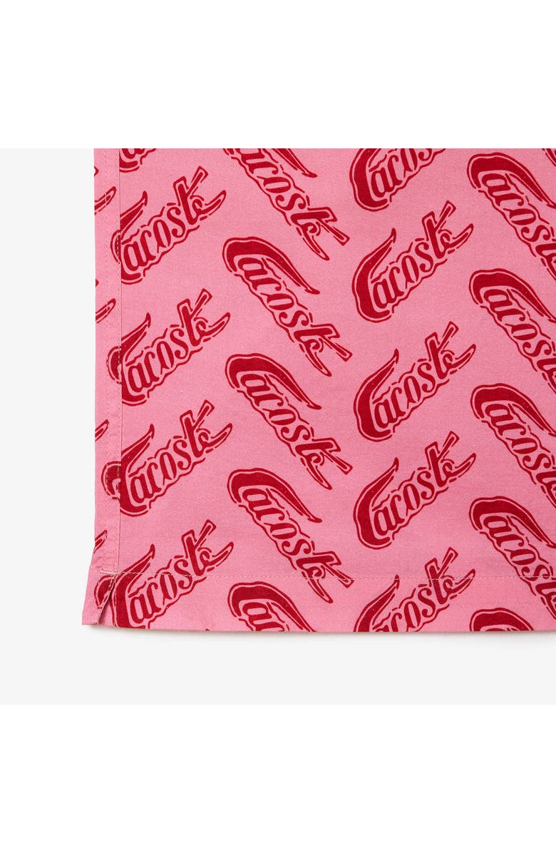 Lacoste Relaxed Fit Logo Print Short Sleeve Button-Up Shirt, Alternate, color,