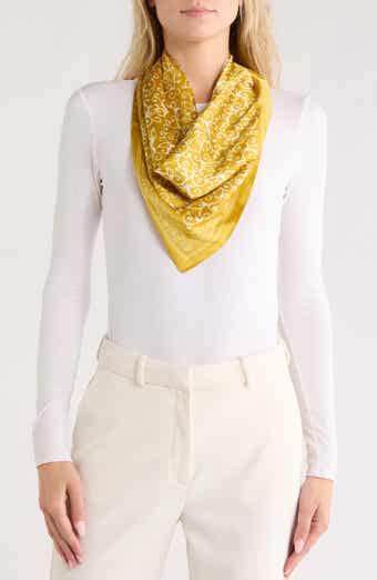 ELLIAN Paisley Print Satin Square Scarf