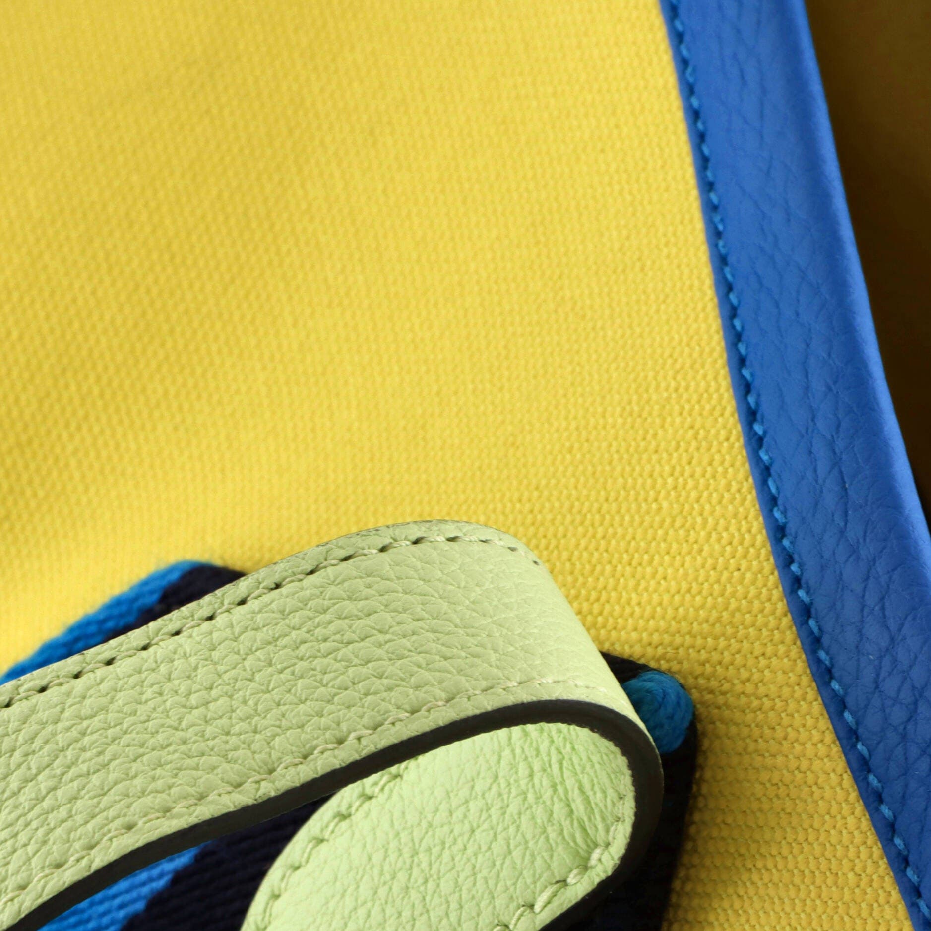 Pursangle Tote Canvas with Leather, Alternate, color, Yellow