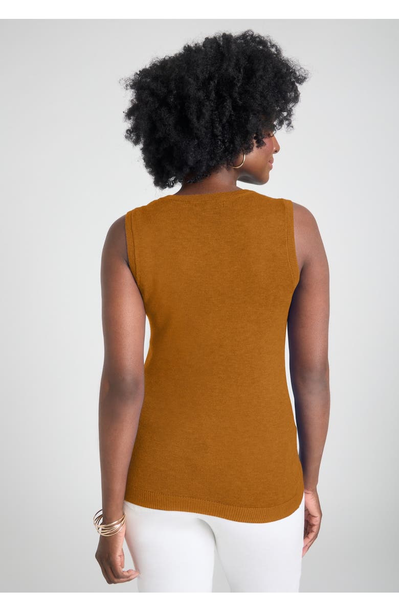 Jessica London Sleeveless Cashmere Shell, Alternate, color, Clove