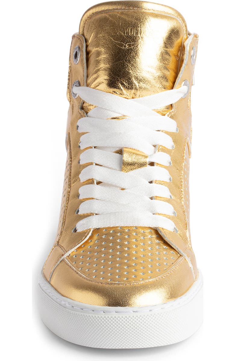 Zadig & Voltaire Flash Metallic High Top Sneaker, Alternate, color,