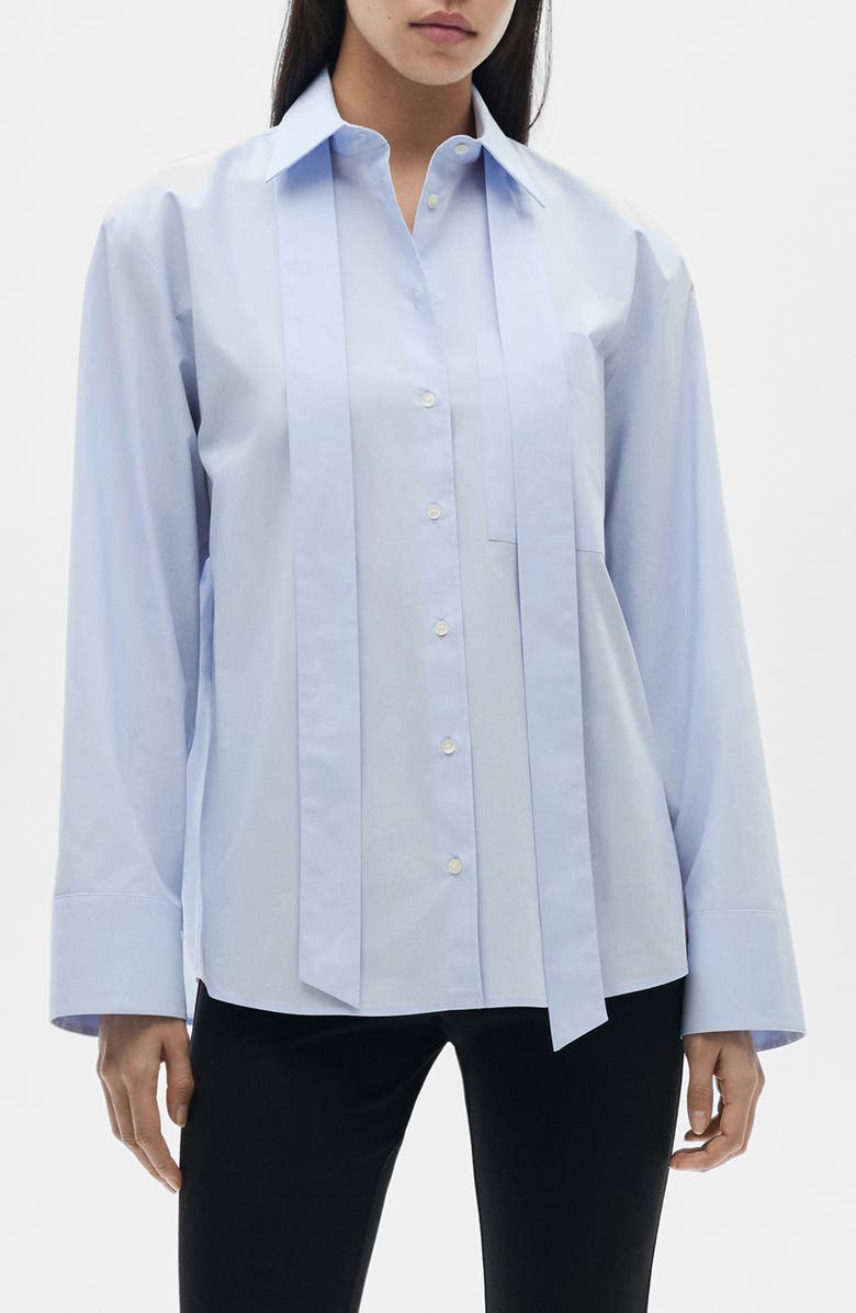 MANGO Tie Neck Shirt, Main, color, 