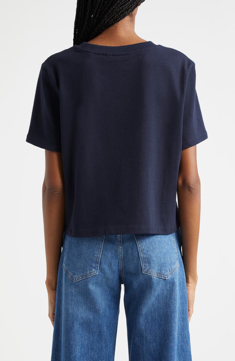 Veronica Beard Monty Guipure Lace Yoke Cotton T-Shirt, Alternate, color, 