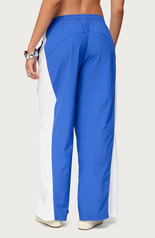 Edikted Jaye Contrast Panel Track Pants In Blue