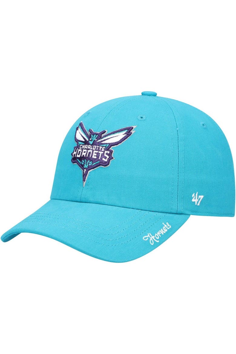 Women's '47 Teal Charlotte Hornets Miata Clean Up Logo Adjustable Hat, Main, color, Teal