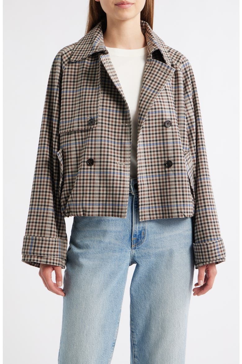 Rails Jett Check Crop Trench Coat (Women) | Nordstromrack