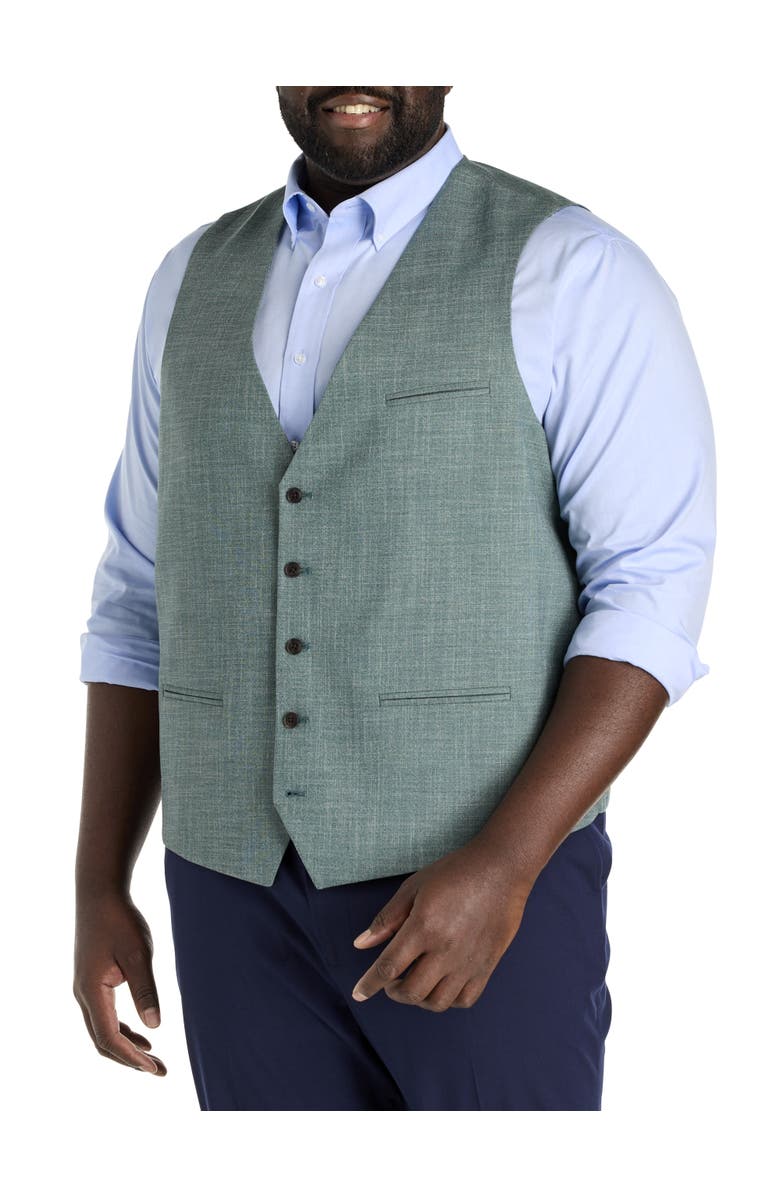 Oak Hill by DXL Big & Tall  Textured Vest, Main, color, Green