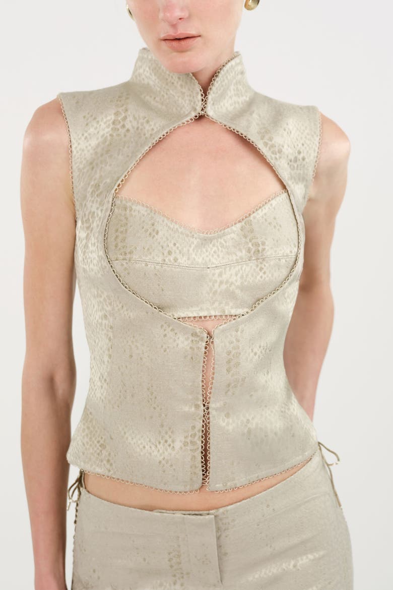 Braid-Trim Bustier Top, Alternate, color, Multi-Colored