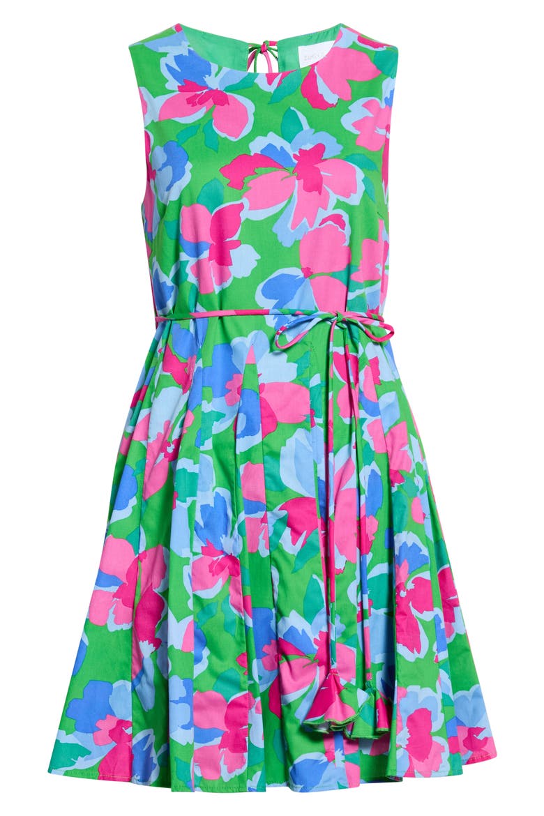 Merily Floral Print Sleeveless Pleated Dress, Alternate, color, KELLY-PINK-MULTI