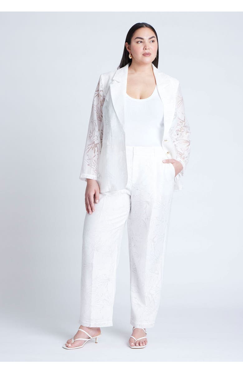 ELOQUII Burnout Trouser, Alternate, color, Soft White