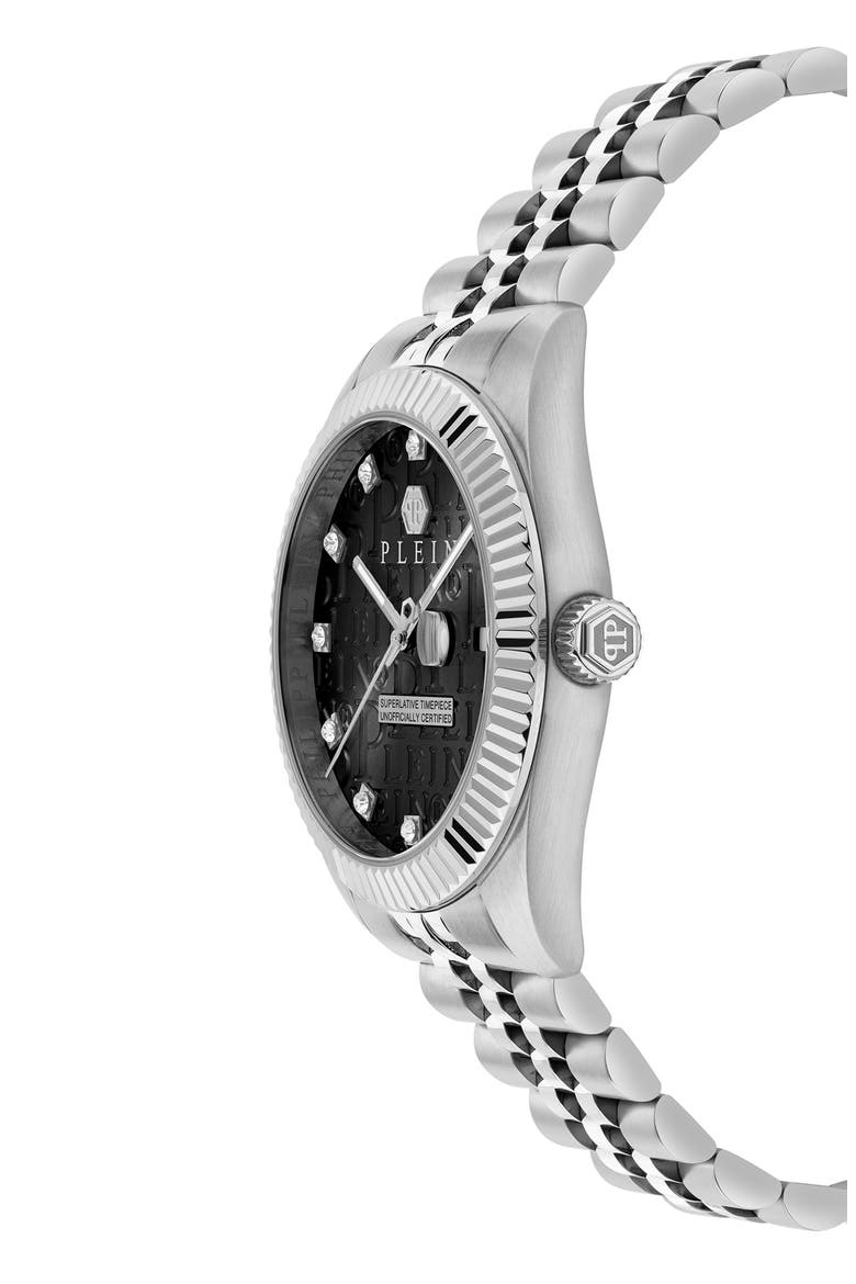 Date Superlative Crystal Bracelet Watch, 41mm, Alternate, color, STAINLESS STEEL