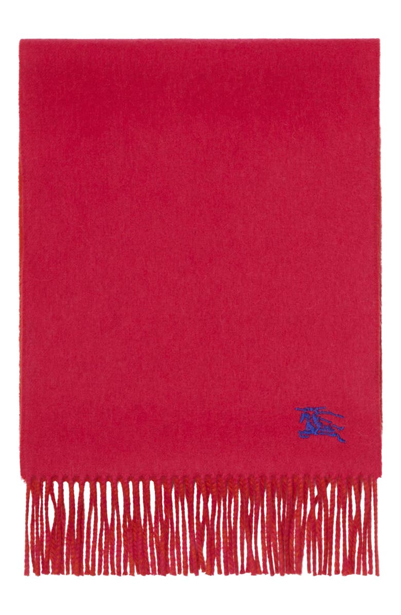 Burberry Reversible EKD Embroidered Cashmere Scarf, Alternate, color, Tart/ Roux