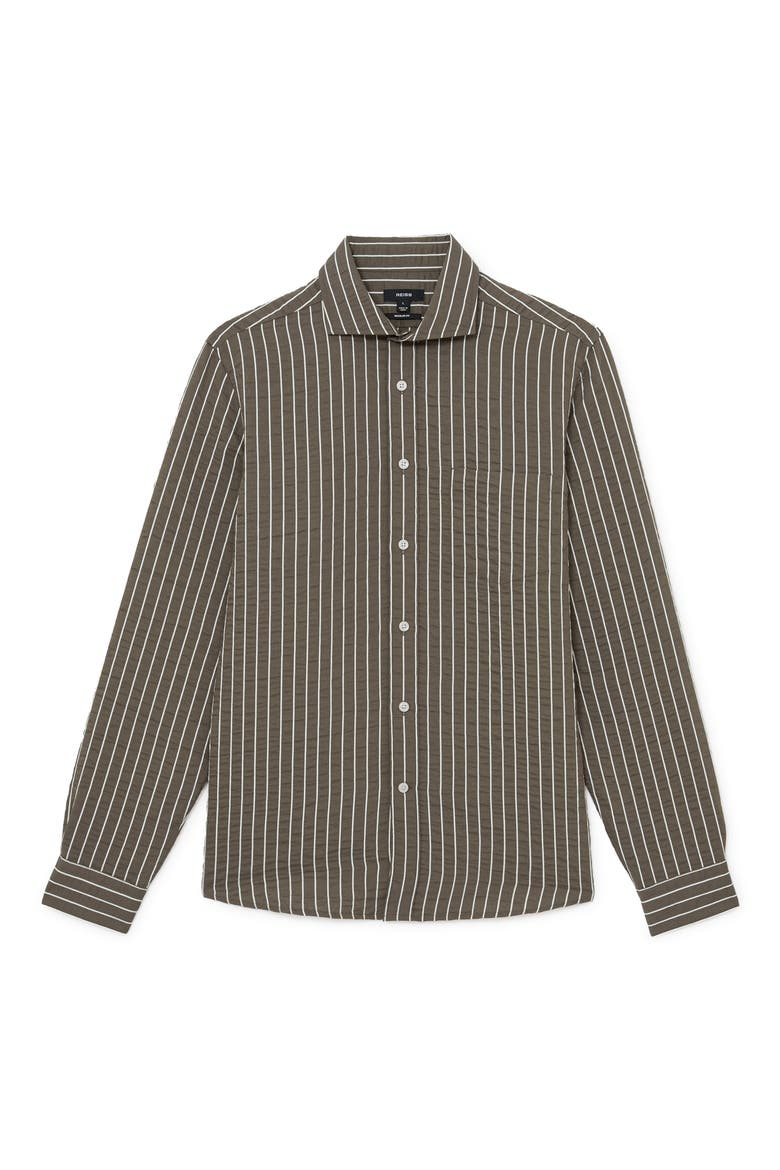 Dupree Stripe Cotton Blend Seersucker Button-Up Shirt, Alternate, color, VINTAGE GREEN