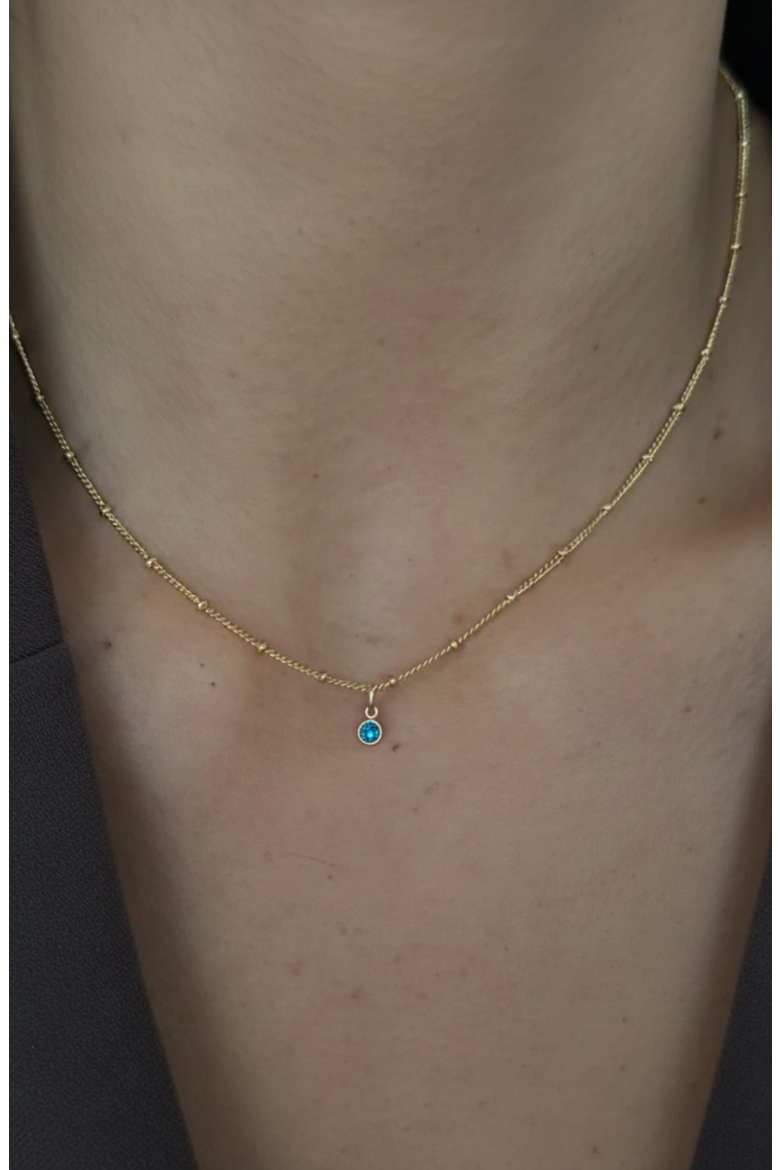 Birthstone 14k Gold Filled Necklace, Alternate, color, Gold September
