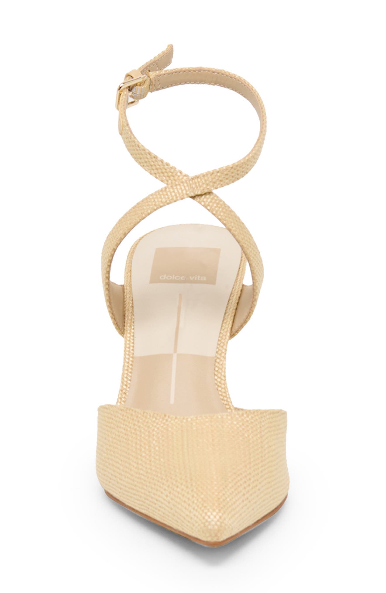 Eliora Pointed Toe Ankle Strap Pump, Alternate, color, LIGHT NATURAL RAFFIA