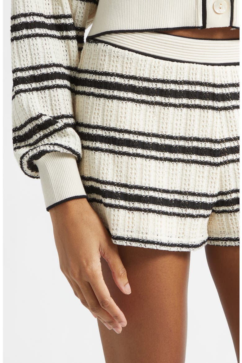 Olympia Stripe Knit Shorts, Alternate, color, BLACK STRIPE