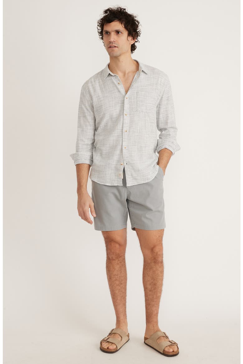 Stripe Stretch Cotton Button-Up Shirt, Alternate, color, NATURAL/BLACK STRIPE