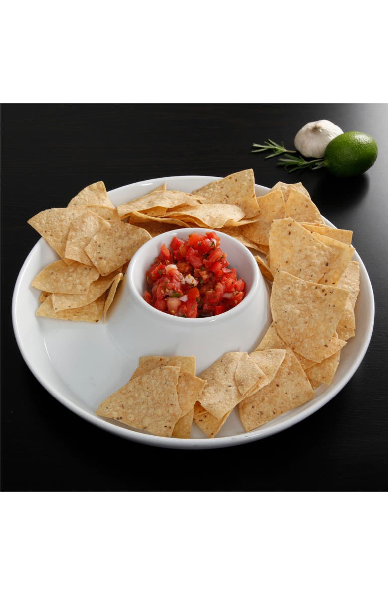 Gibson Elite Gracious Dining 12 Inch Chip and Dip Bowl, Alternate, color, White