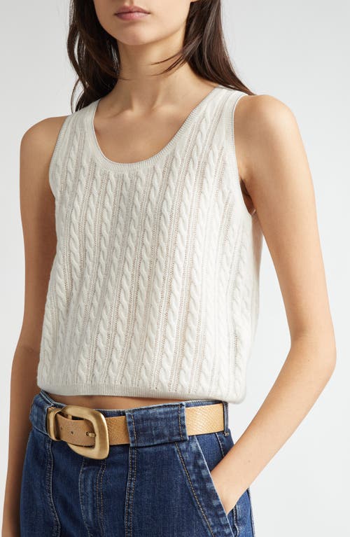 Eleventy Cable Knit Sleeveless Sweater In White