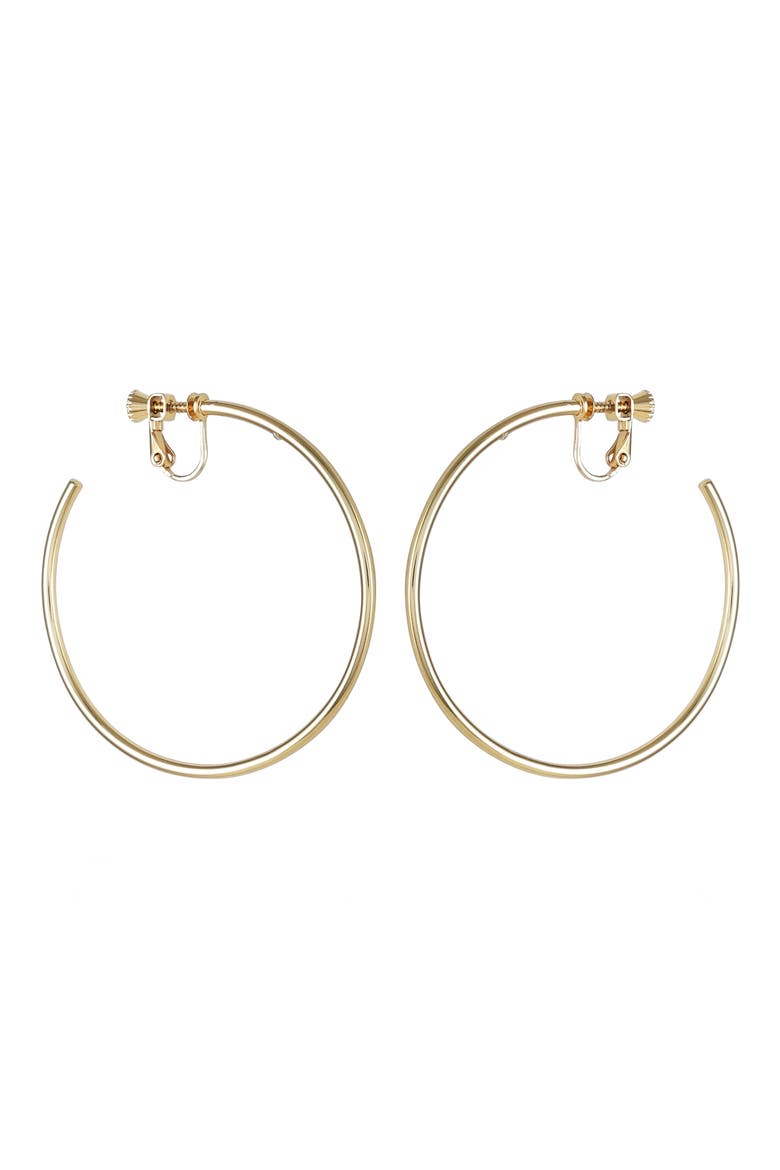 Medium Clip-On Hoop Earrings, Main, color, GOLD