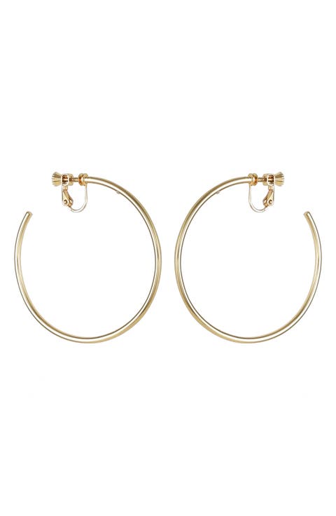 Medium Clip-On Hoop Earrings