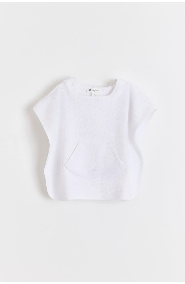 Babycottons Premium Peruvian Pima Cotton Logo Poncho Towel for Toddler, Main, color, White