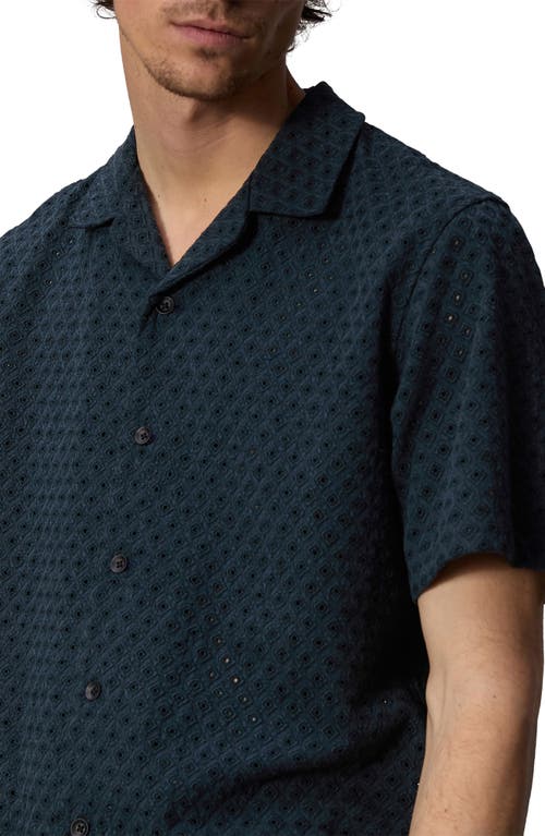 Rag & Bone Men's Avery Viscose Linen Diamond Jacquard Camp Shirt In Salute