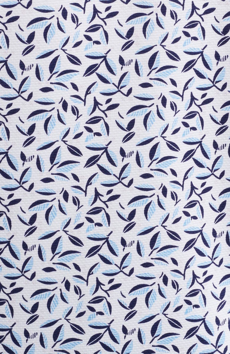 Mizzen+Main Halyard Trim Fit Print Polo, Alternate, color, White Foliage