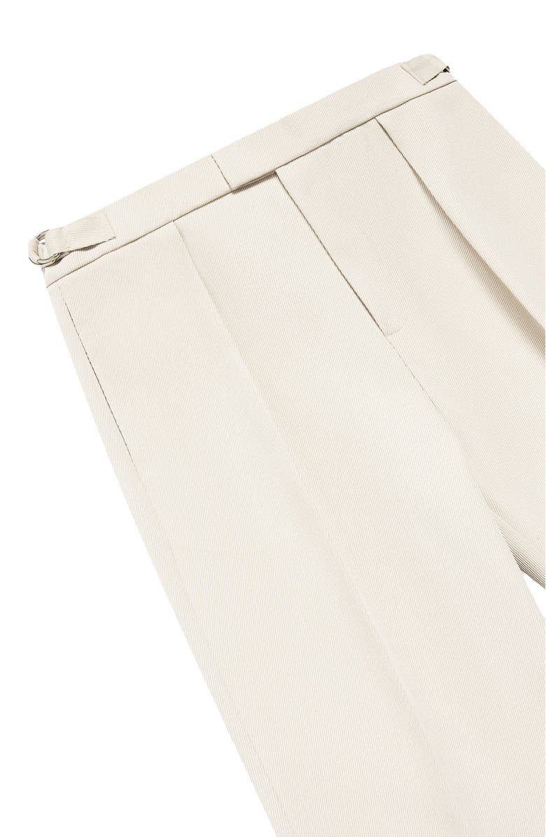 Manière De Voir Dorian Relaxed Fit Twill Pleated Tailored Trousers, Alternate, color, Cream