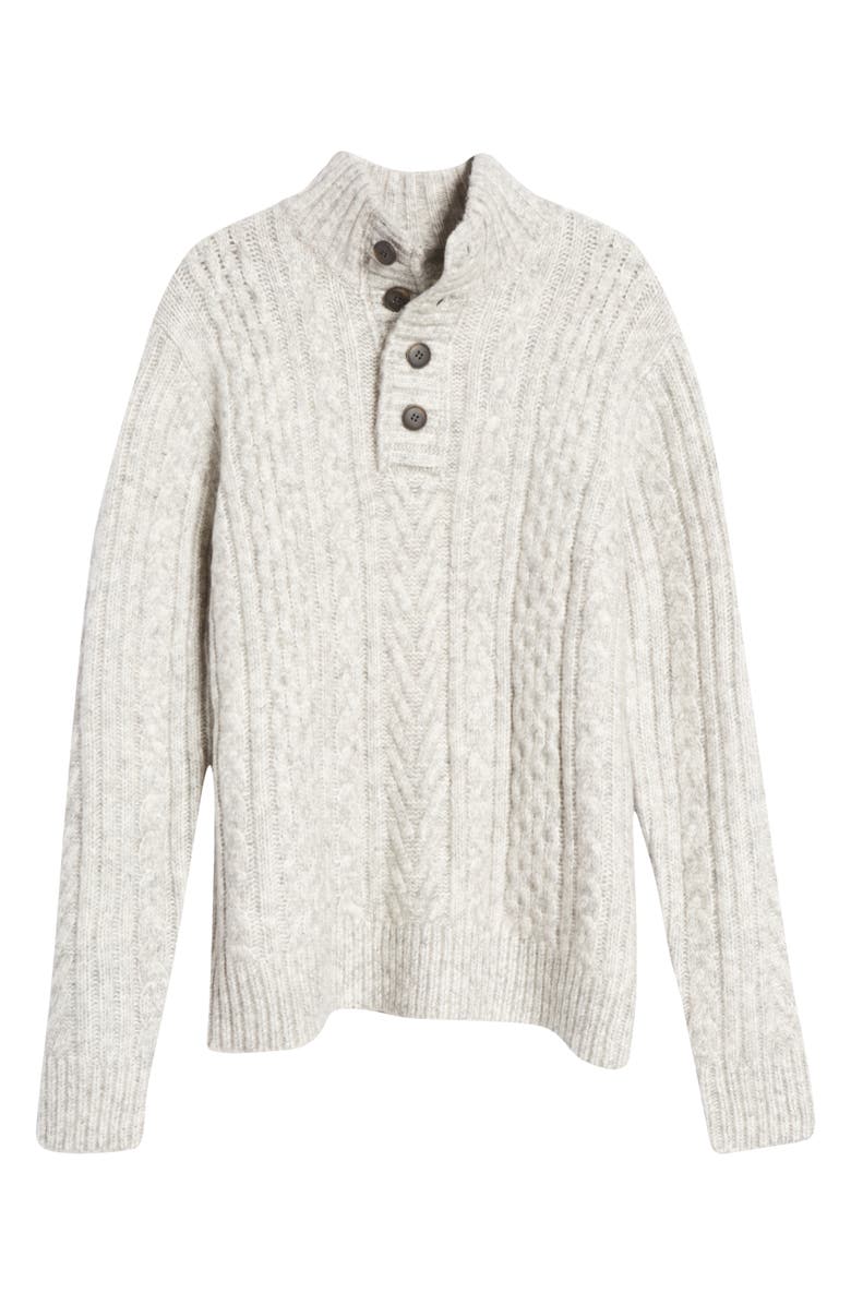 Schott NYC Cable Knit Henley Sweater, Alternate, color, 
