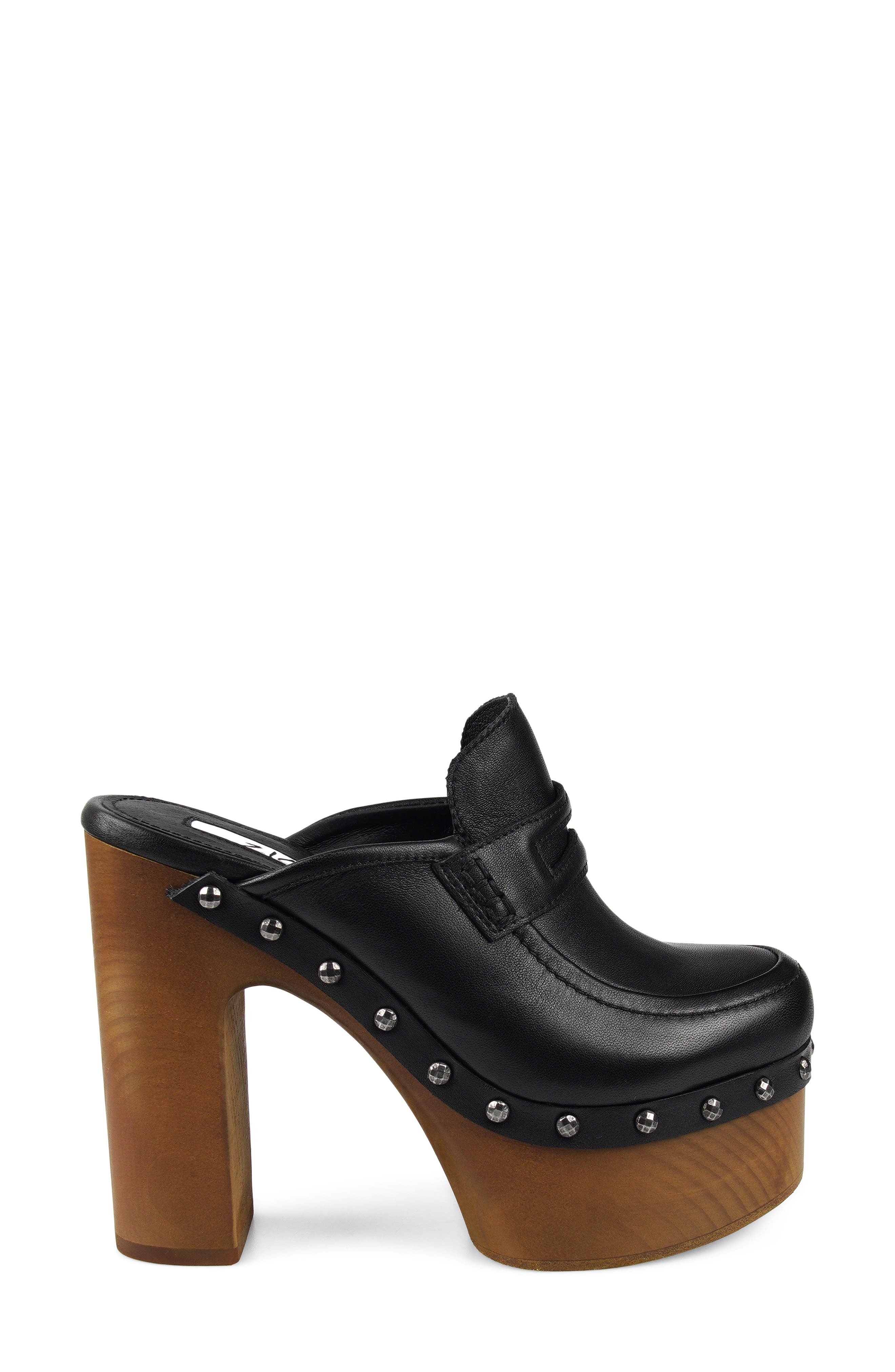 ZIGI Jiggy Platform Clog, Alternate, color, Black Leather