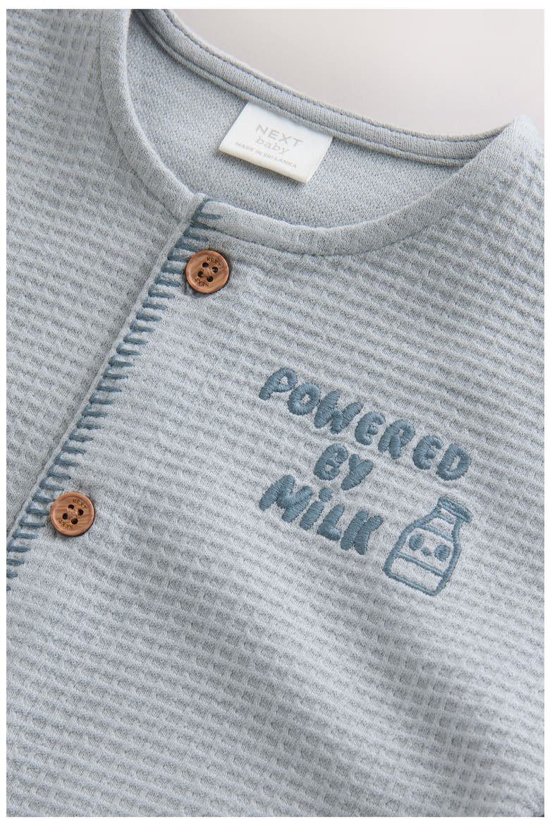 Milk Club Waffle Knit Romper, Alternate, color, BLUE