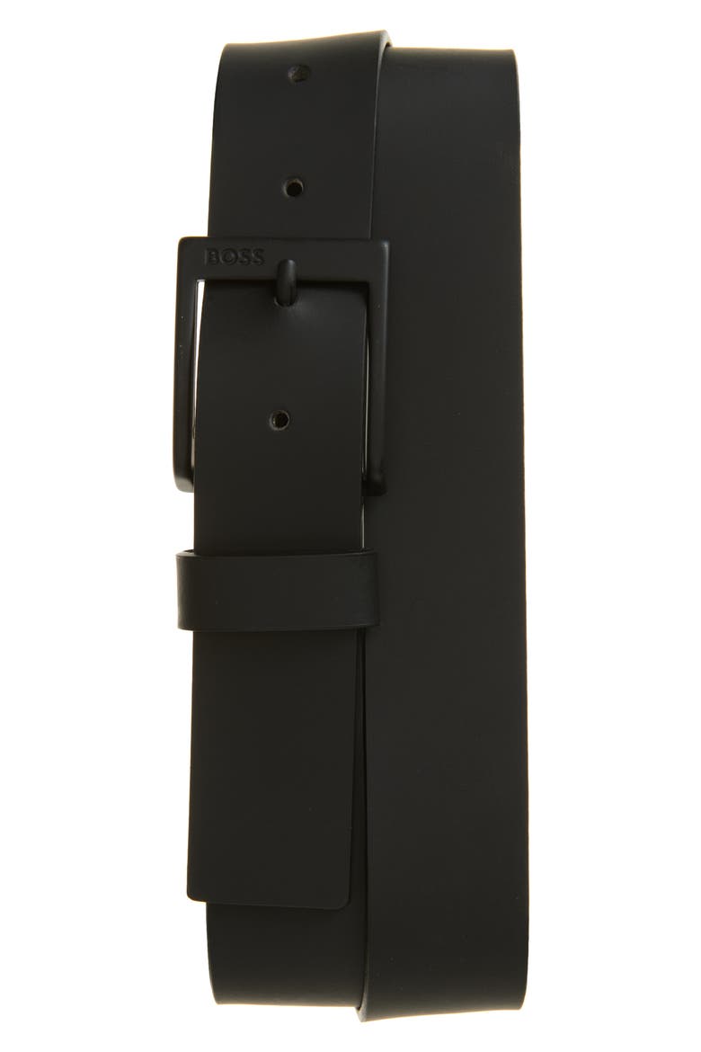 Uran Leather Belt, Main, color, BLK