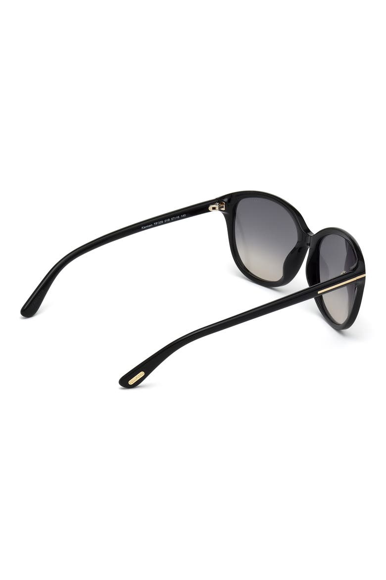 'Karmen' 57mm Sunglasses, Alternate, color, SBLK/SMK